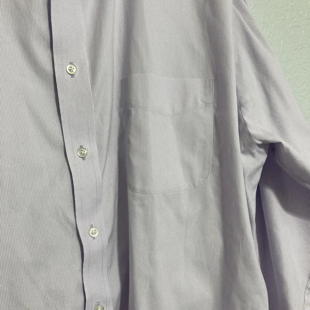 Jos A Bank Traveler Lavender Striped Long‎ Sleeve Button-Up w/Pocket - SZ 18-35